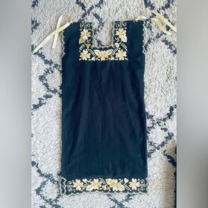 Black Dress with Yellow Embroidery